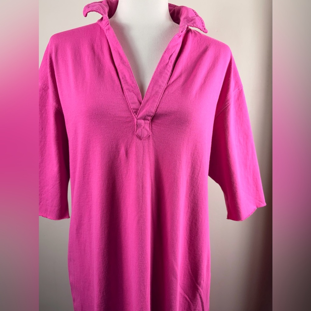 New Frank & Eileen Emma Popover Henley Maxi Dress Pink Size L - Picture 7 of 11